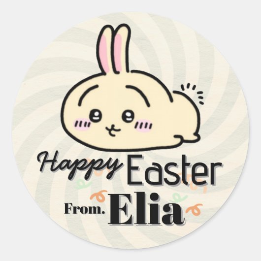 cute bunny easter Sticker ラウンドシール (正面)
