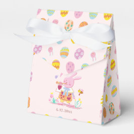 Cute Bunny & Egg Pattern Pink Kids Birthday フェイバーボックス
