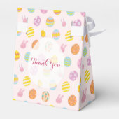Cute Bunny & Egg Pattern Pink Kids Birthday フェイバーボックス (裏面サイド)