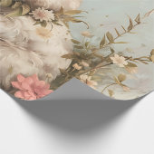 Cute Bunny Eggs Flowers Easter  ラッピングペーパー (角)