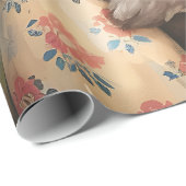 Cute Bunny Eggs Flowers Easter  ラッピングペーパー (ロールコーナー)