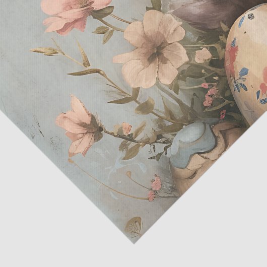 Cute Bunny Eggs Flowers Easter  薄葉紙 (詳細)