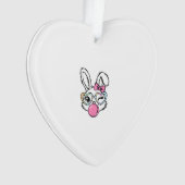 Cute Bunny Face Bubblegum Glasses Pink Coquette Bo オーナメント (正面)
