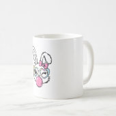 Cute Bunny Face Bubblegum Glasses Pink Coquette Bo コーヒーマグカップ (正面右)