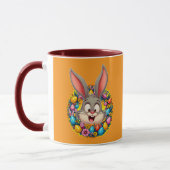 Cute Bunny Face – Easter Wreath Style caneca マグカップ (左)