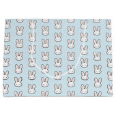 Cute Bunny Face Rabbit Pattern ラージペーパーバッグ (正面)