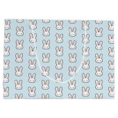 Cute Bunny Face Rabbit Pattern ラージペーパーバッグ (裏面)