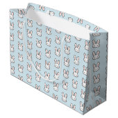 Cute Bunny Face Rabbit Pattern ラージペーパーバッグ (裏面アングル)
