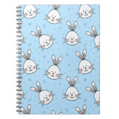 Cute Bunny Face Seamless Pattern ノートブック (正面)