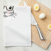 Cute Bunny Face Shirt Leopard Print Glasses EASTER キッチンタオル (四つ折り)