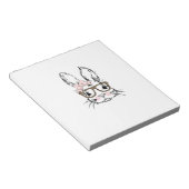 Cute Bunny Face Shirt Leopard Print Glasses EASTER ノートパッド (アングル)