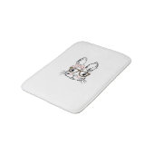 Cute Bunny Face Shirt Leopard Print Glasses EASTER バスマット (アングル)