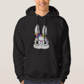 Cute Bunny Face Tie Dye Glasses Easter Day パーカ (正面)