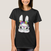 Cute Bunny Face Tie Dye Glasses Easter Day Tシャツ (正面)