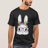 Cute Bunny Face Tie Dye Glasses Easter Day Tシャツ (正面)