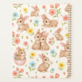Cute Bunny Floral Spring Pattern プランナー手帳 (裏面)