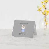 cute bunny Folded Birthday Card Card for kids カード (黄色い花)