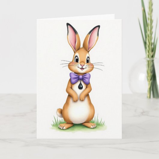 Cute Bunny Friend Greeting Card カード (正面)