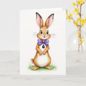 Cute Bunny Friend Greeting Card カード (黄色い花)