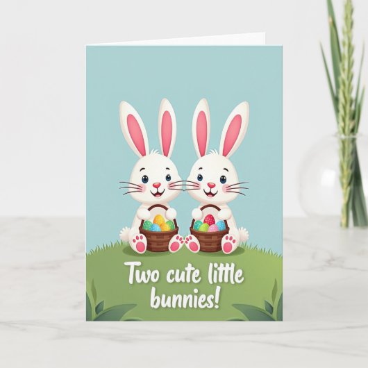 Cute Bunny Friends Happy Day Card カード (正面)