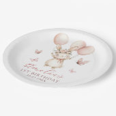 Cute Bunny Girl Birthday Party Paper Plates ペーパープレート (アングル)