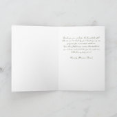 Cute Bunny Girl Floral Pink Bow Baby Shower サンキューカード (内部)