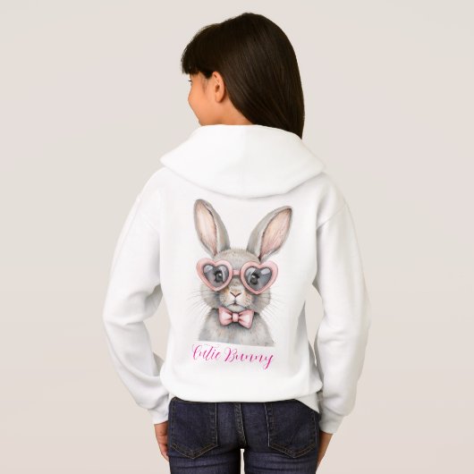Cute Bunny Girl T-Shirt |Kawaii Rabbit Graphic Tee (裏面フル)