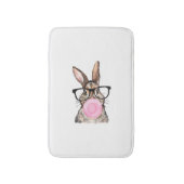 Cute Bunny Glasses Bubblegum Easter Day Girls Kids バスマット (正面縦)