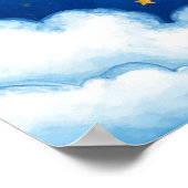 Cute Bunny Golden Crescent Moon 🐰🌙Nursery Decor ポスター (角)