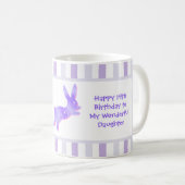 Cute Bunny Happy 19 Birthday Daughter Custom Name  コーヒーマグカップ (正面右)