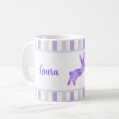 Cute Bunny Happy 19 Birthday Daughter Custom Name  コーヒーマグカップ (正面左)