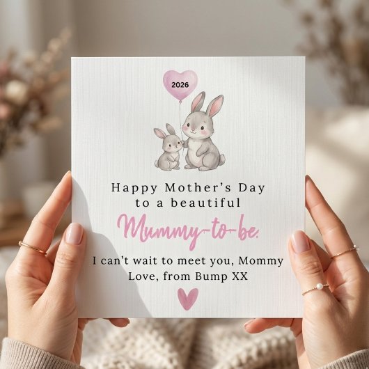 Cute Bunny Happy Mother’s Day Card for Mummy To Be カード