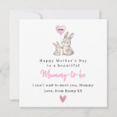Cute Bunny Happy Mother’s Day Card for Mummy To Be カード (正面)
