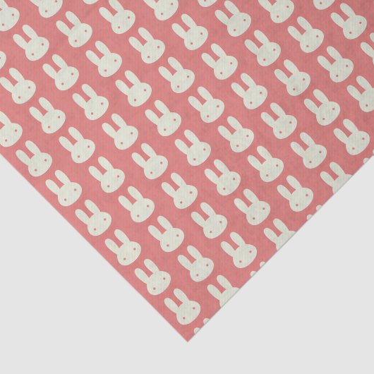 Cute Bunny Head Pattern Pink 薄葉紙 (詳細)
