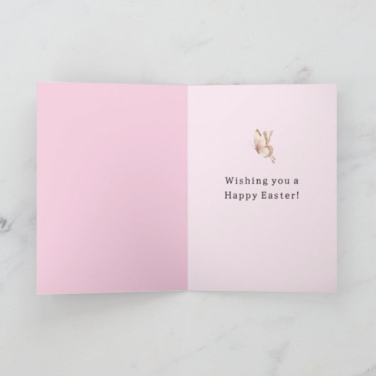 Cute Bunny Heart Bow Love カード (内部)