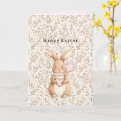 Cute Bunny Heart Bow Love カード (黄色い花)