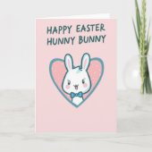 Cute Bunny Heart Greeting Card カード (正面)