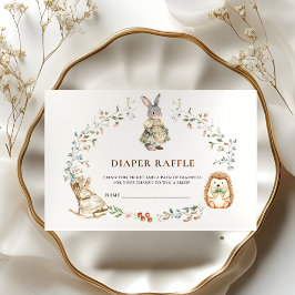 Cute Bunny Hedgehog Diaper Raffle Wreath エンクロージャーカード