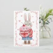 Cute Bunny Holding Pink Cupcake シーズンカード (スタンド正面)