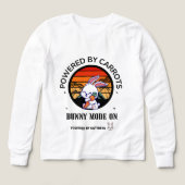 Cute Bunny Hugging Carrot Retro Sunset T-Shirt (デザイン正面)