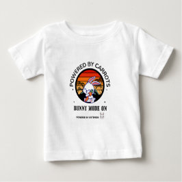 Cute Bunny Hugging Carrot Retro Sunset T-Shirt  ベビーTシャツ