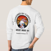 Cute Bunny Hugging Carrot Retro Sunset T-Shirt  Tシャツ (裏面)