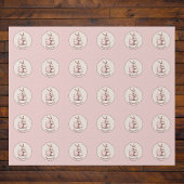 Cute Bunny Hugging Polka Dot Egg Monogram ラッピングペーパー