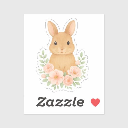 Cute bunny illustration Easter Sticker シール (シート)