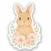 Cute bunny illustration Easter Sticker シール (正面)