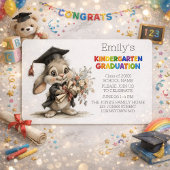 Cute Bunny Kindergarten Graduation Invitation 招待状