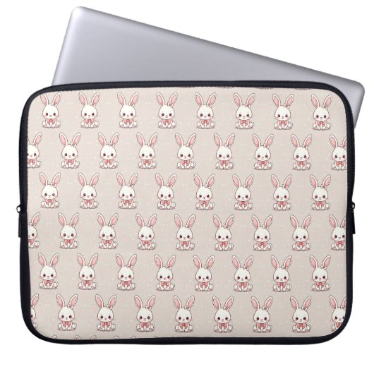 Cute bunny laptop case ラップトップスリーブ (正面)