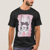 Cute Bunny Leopard Bunny Glasses Bubblegum Easter  Tシャツ (正面)