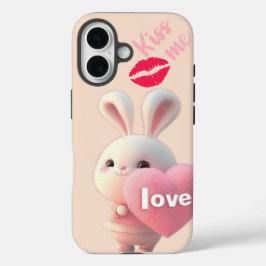 “Cute Bunny Love – Kiss Me  Case-Mate iPhone Case iPhone 16ケース