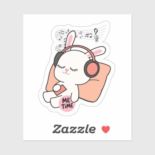Cute Bunny “Me Time” Sticker シール (シート)